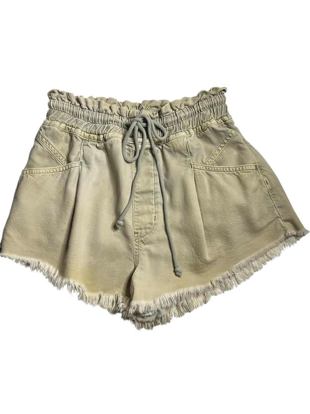 Free People We The Free Paperbag Denim Shorts Sage Small